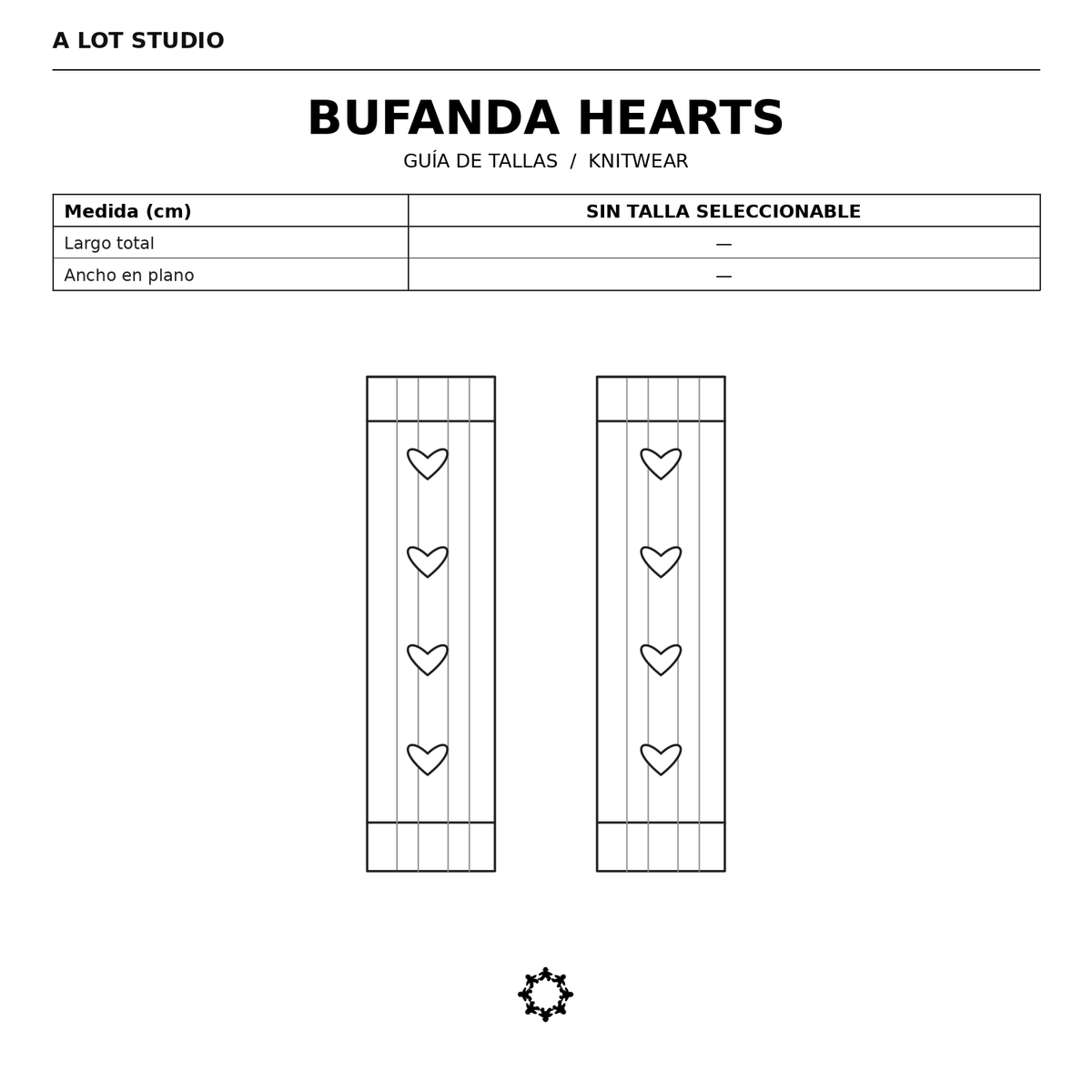 Guía de tallas BUFANDA HEARTS