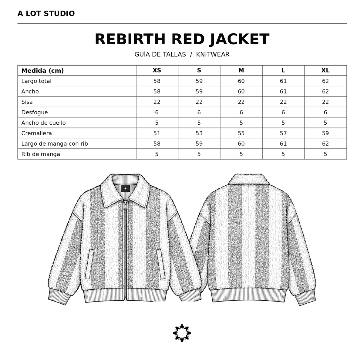 Guía de tallas REBIRTH RED JACKET