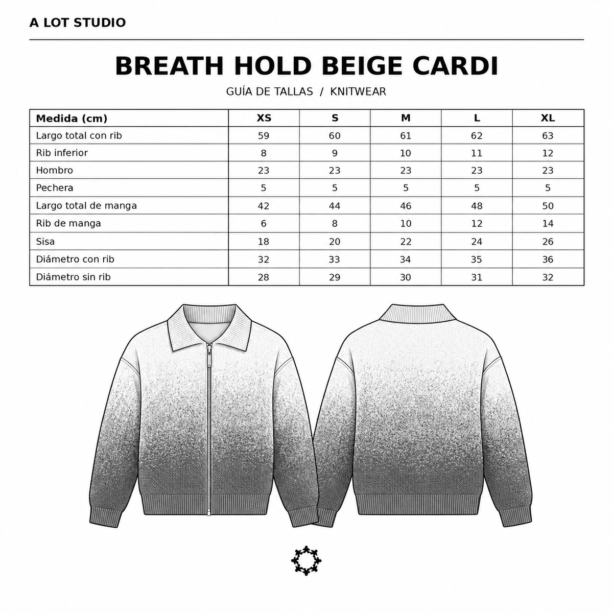 Guía de tallas BREATH HOLD BEIGE CARDI