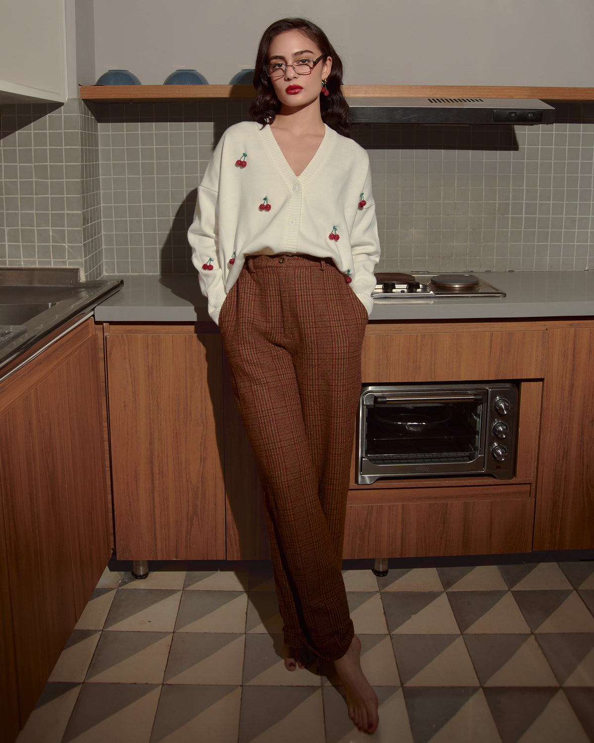 CHERRY CARDIGAN WHITE