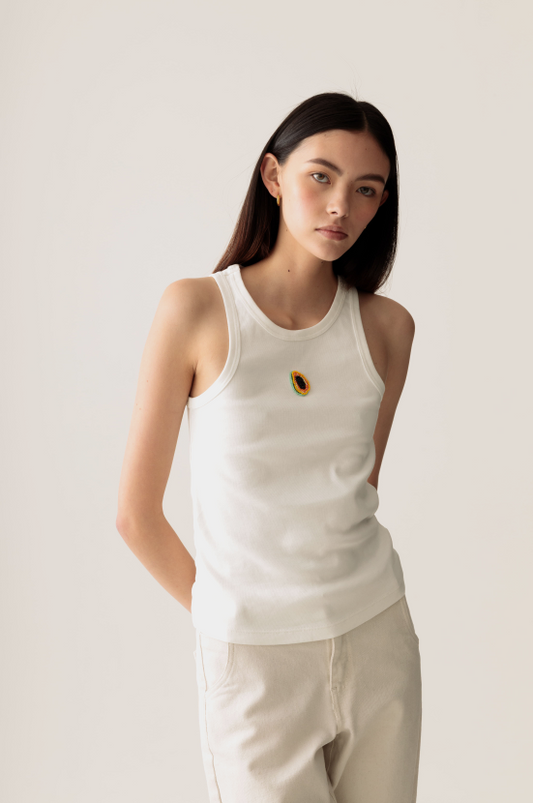 TANK TOP PAPAYA WHITE