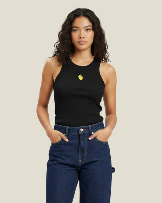 LEMON BLACK TANK TOP