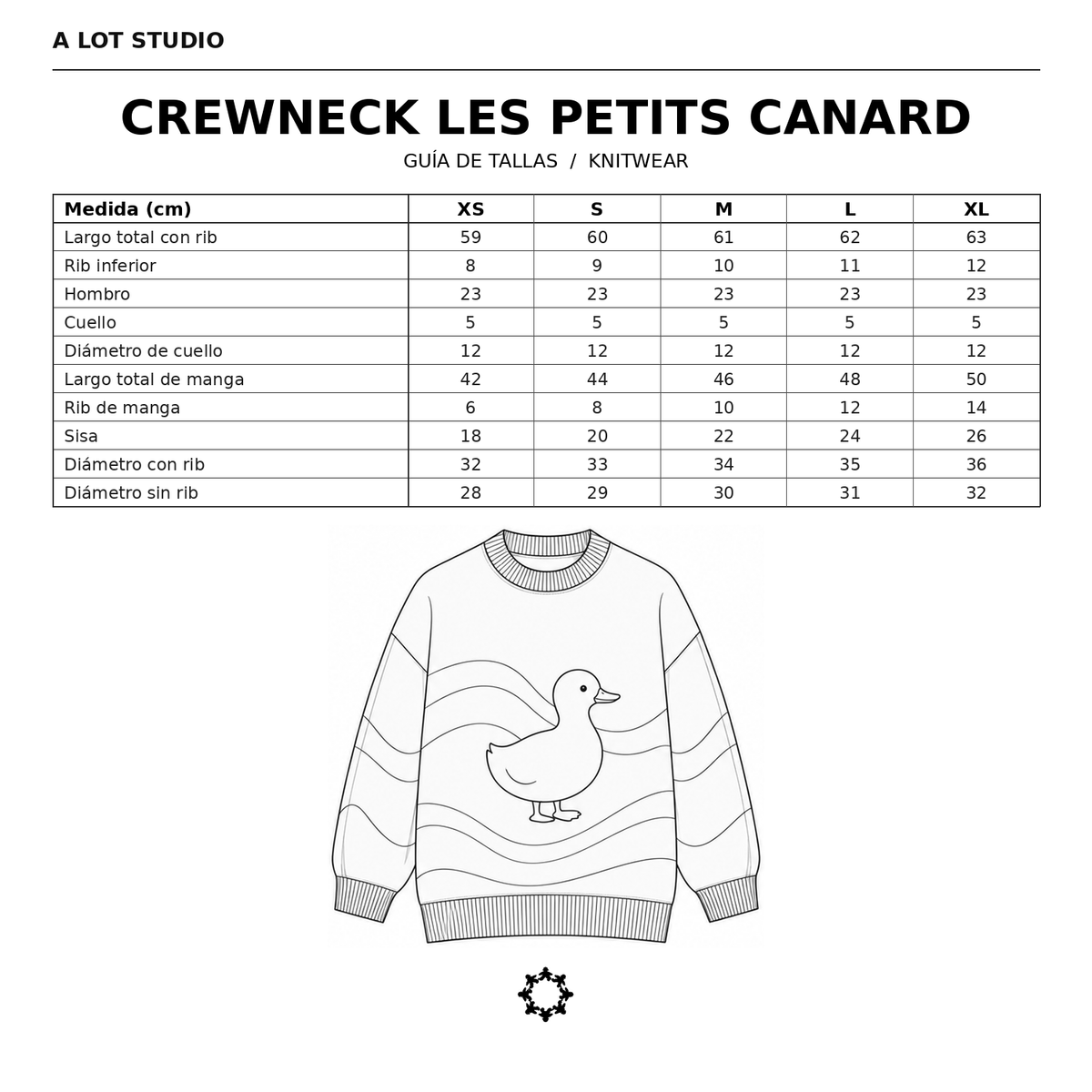 Guía de tallas CREWNECK LES PETITS CANARD