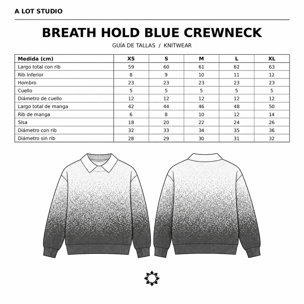 Guía de tallas BREATH HOLD BLUE CREWNECK