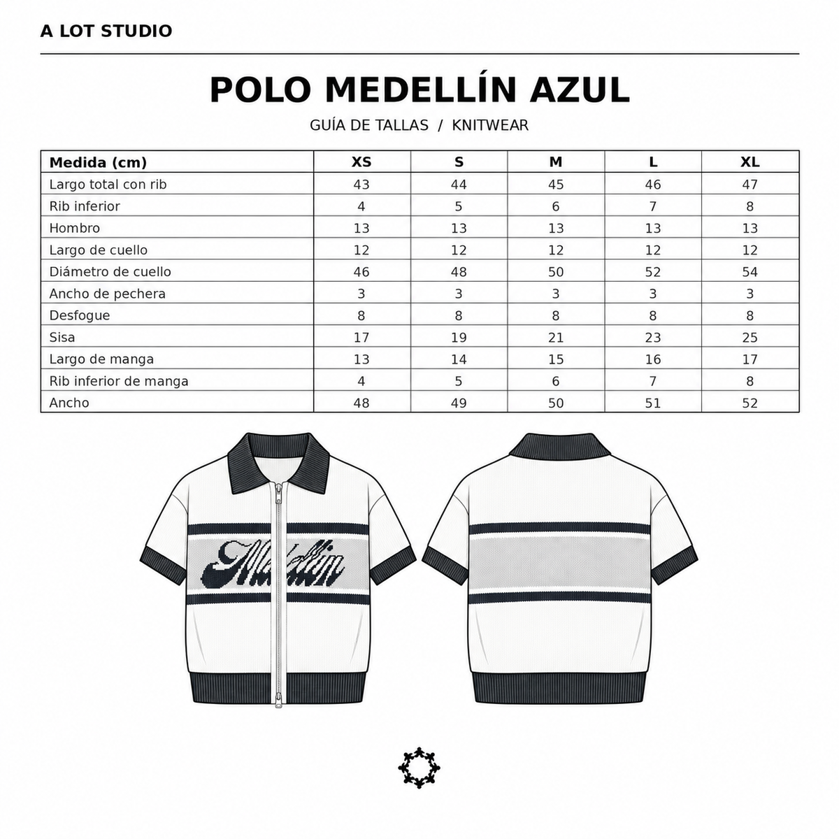 Guía de tallas POLO MEDELLIN AZUL
