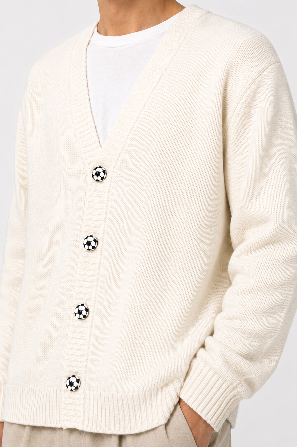 FUTBOL CARDIGAN WHITE